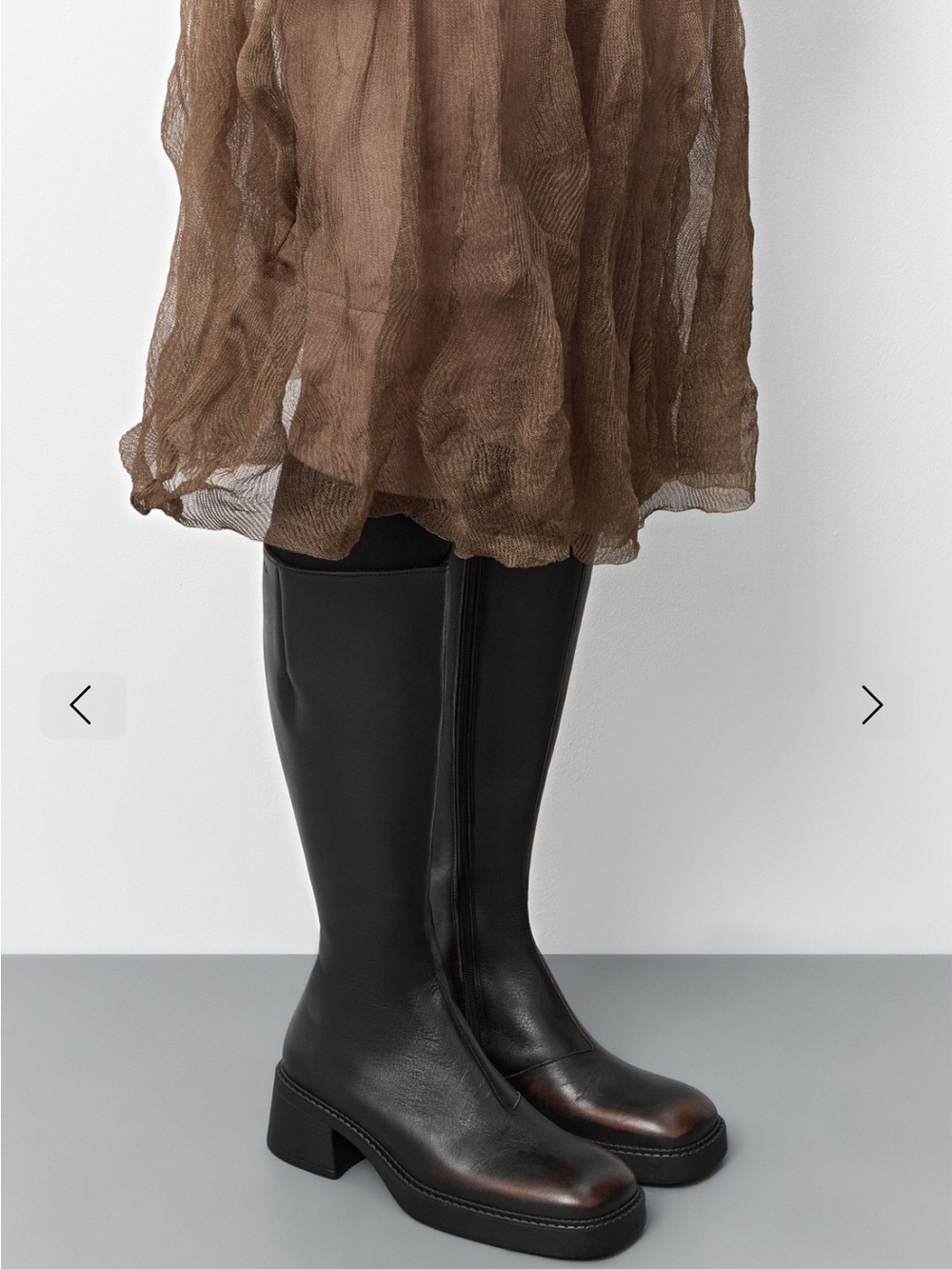 NIB Miista Yumi Boots in Brown Brush Off Leather - Picture 2 of 6